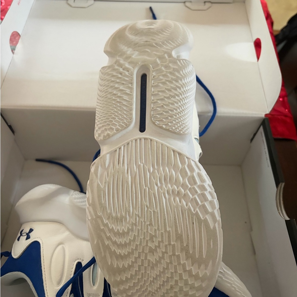 Under Armour Kids Royal Blue and White Sneakers - Picture 2 of 5